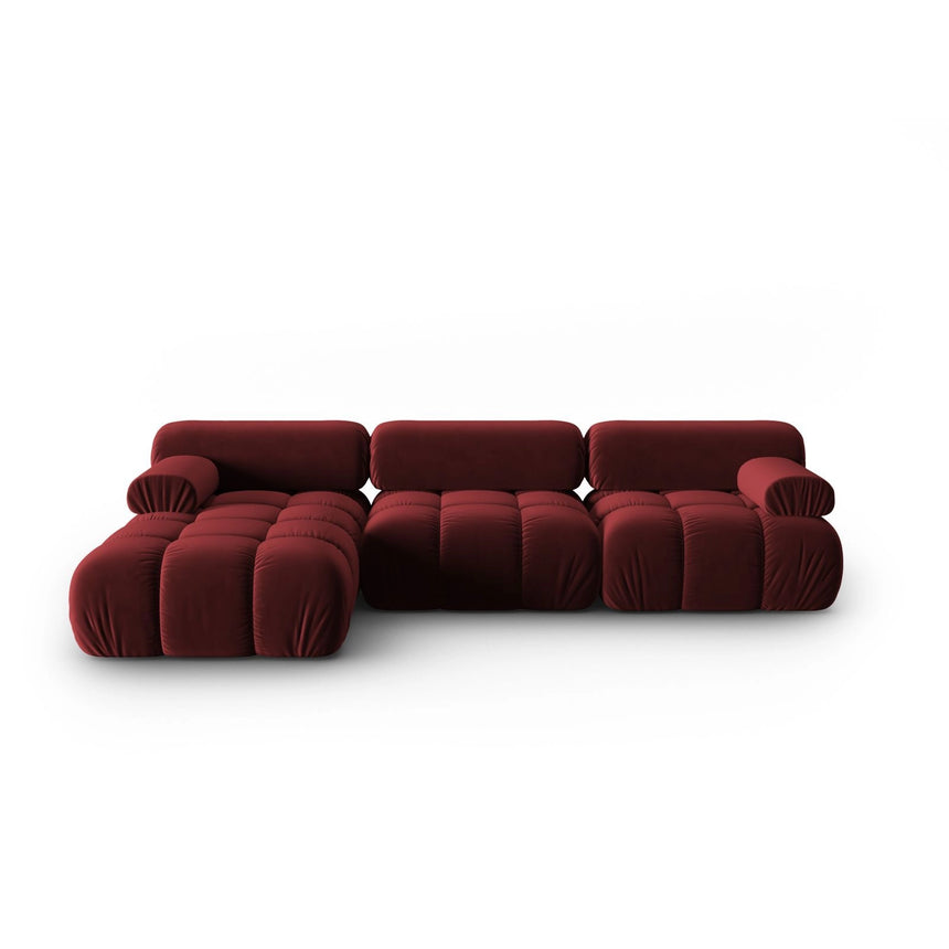 Cortina Modulares 4-Sitzer Ecksofa, Linke Seite, aus Samt in Rot (Bluvel 59), 282x155 cm von Cosmopolitan Design – Bild 1