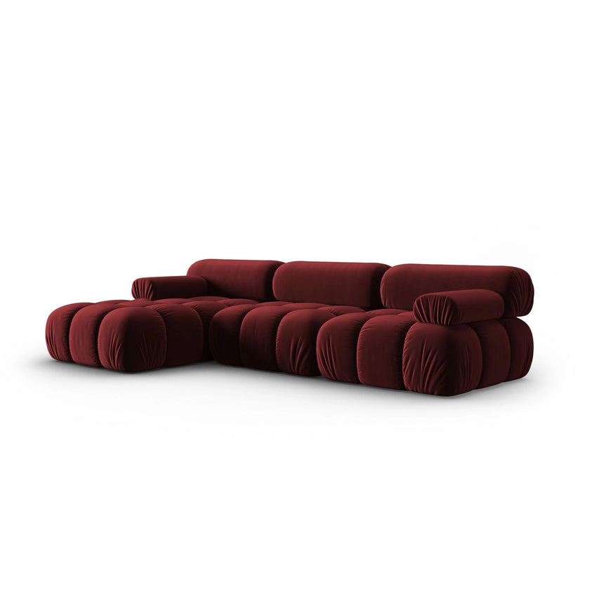 Cortina Modulares 4-Sitzer Ecksofa, Linke Seite, aus Samt in Rot (Bluvel 59), 282x155 cm von Cosmopolitan Design – Bild 3