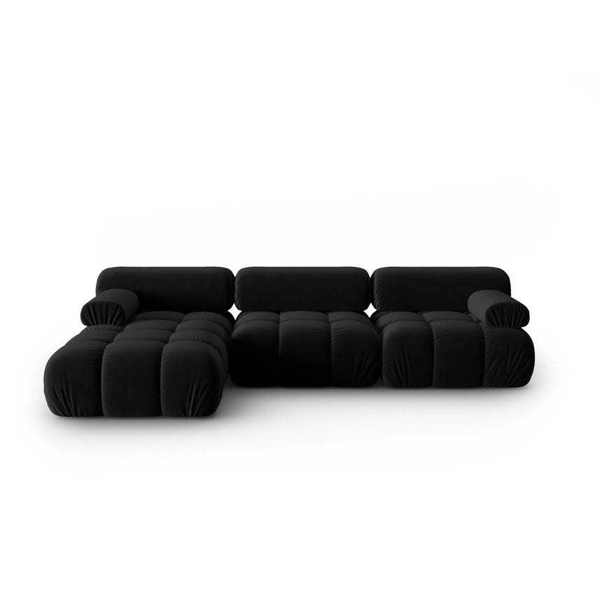 Cortina Modulares 4-Sitzer Ecksofa, Linke Seite, aus Samt in Schwarz (Bluvel 19), 282x155 cm von Cosmopolitan Design – Bild 1