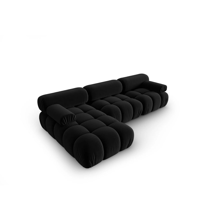 Cortina Modulares 4-Sitzer Ecksofa, Linke Seite, aus Samt in Schwarz (Bluvel 19), 282x155 cm von Cosmopolitan Design – Bild 4
