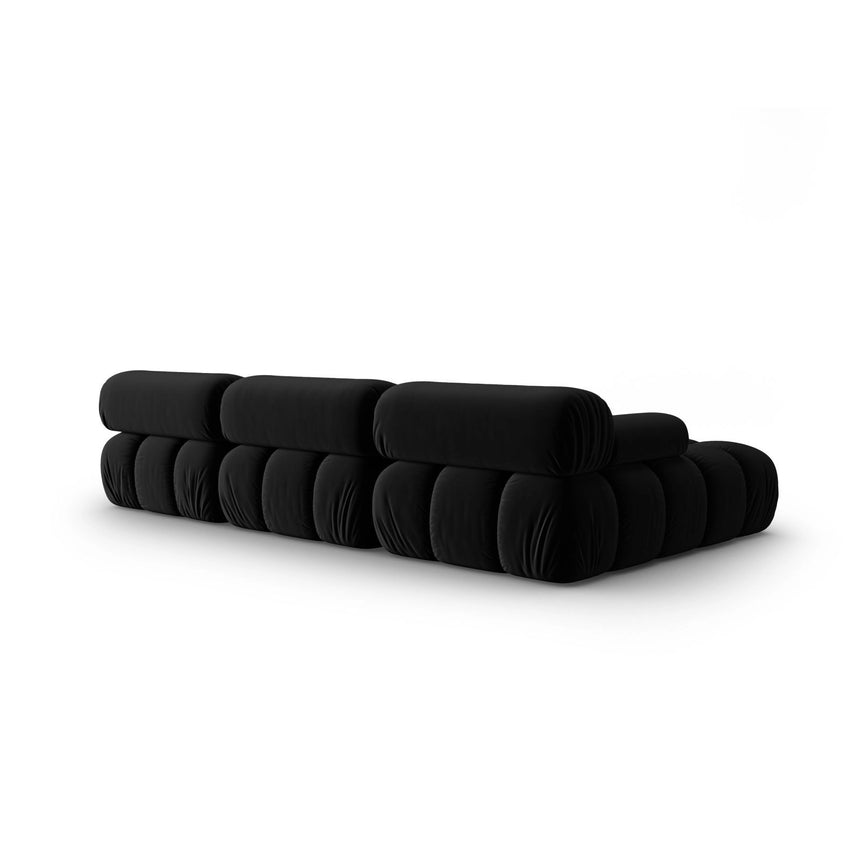 Cortina Modulares 4-Sitzer Ecksofa, Linke Seite, aus Samt in Schwarz (Bluvel 19), 282x155 cm von Cosmopolitan Design – Bild 5