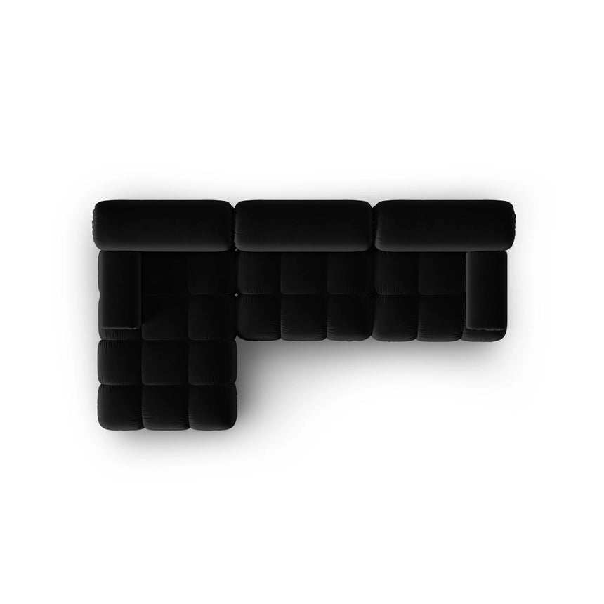 Cortina Modulares 4-Sitzer Ecksofa, Linke Seite, aus Samt in Schwarz (Bluvel 19), 282x155 cm von Cosmopolitan Design – Bild 6