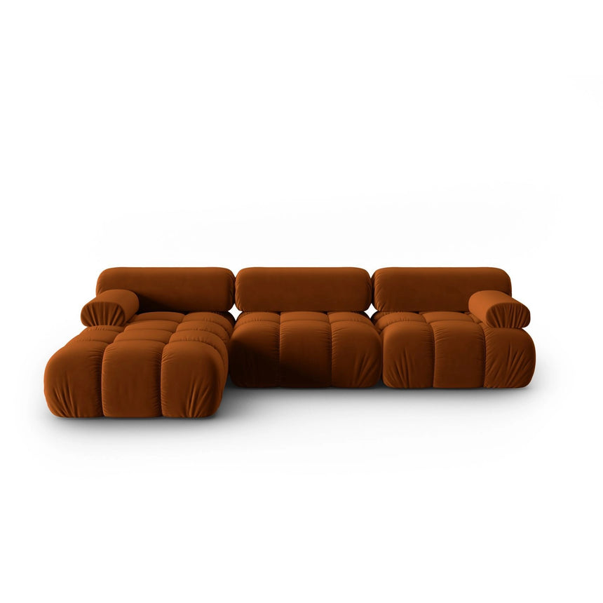Cortina Modulares 4-Sitzer Ecksofa, Linke Seite, aus Samt in Terrakotta (Bluvel 4215), 282x155 cm von Cosmopolitan Design – Bild 1