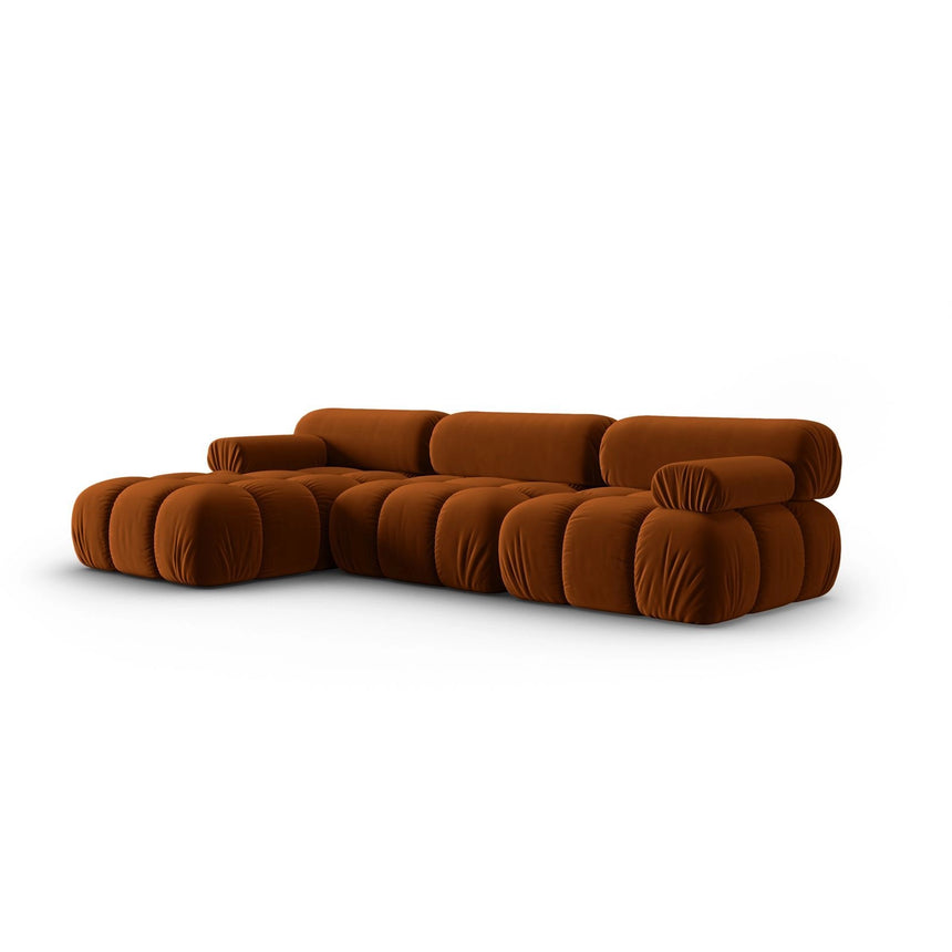 Cortina Modulares 4-Sitzer Ecksofa, Linke Seite, aus Samt in Terrakotta (Bluvel 4215), 282x155 cm von Cosmopolitan Design – Bild 3