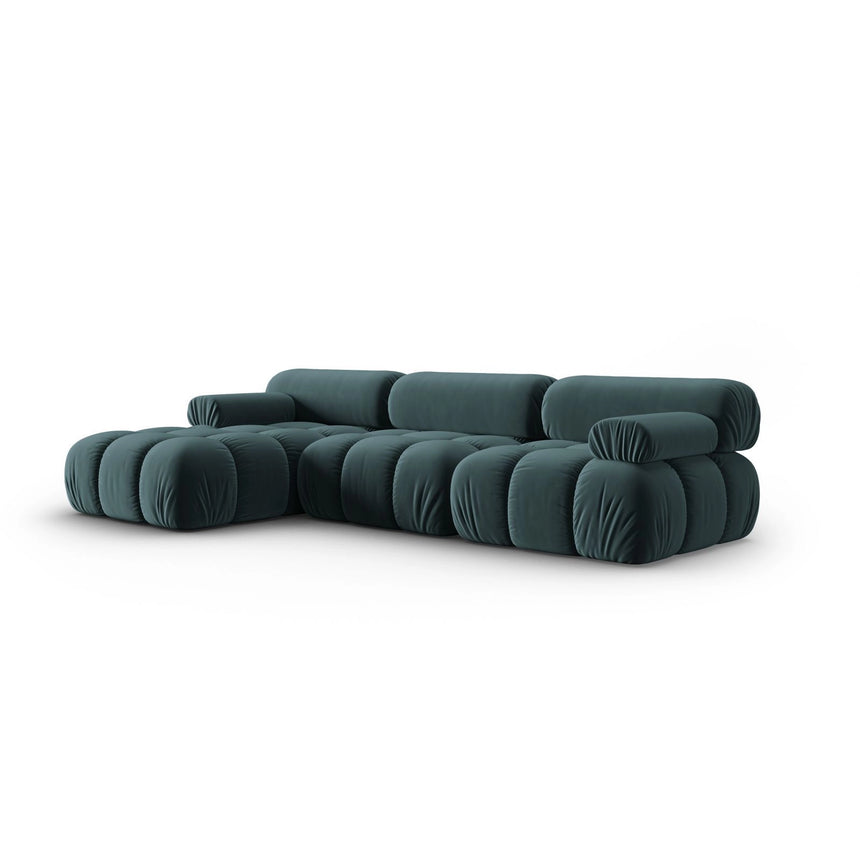 Cortina Modulares 4-Sitzer Ecksofa, Linke Seite, aus Samt in Türkis (Bluvel 85), 282x155 cm von Cosmopolitan Design – Bild 3
