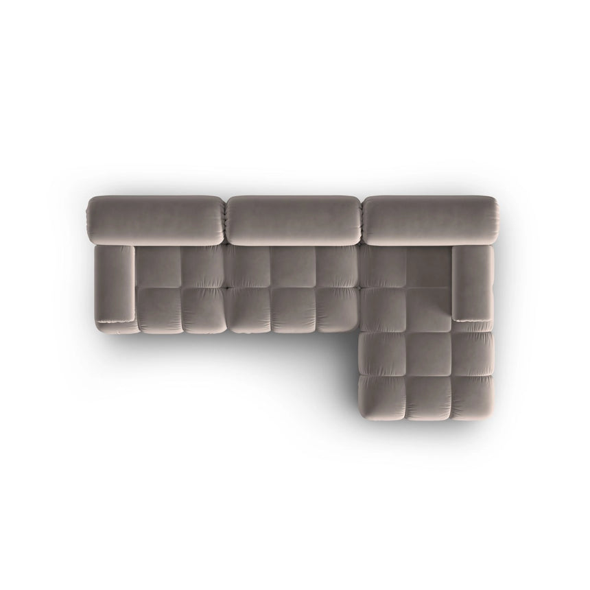 Cortina Modulares 4-Sitzer Ecksofa, Rechte Seite, aus Samt in Cappuccino (Bluvel 40), 282x155 cm von Cosmopolitan Design – Bild 6