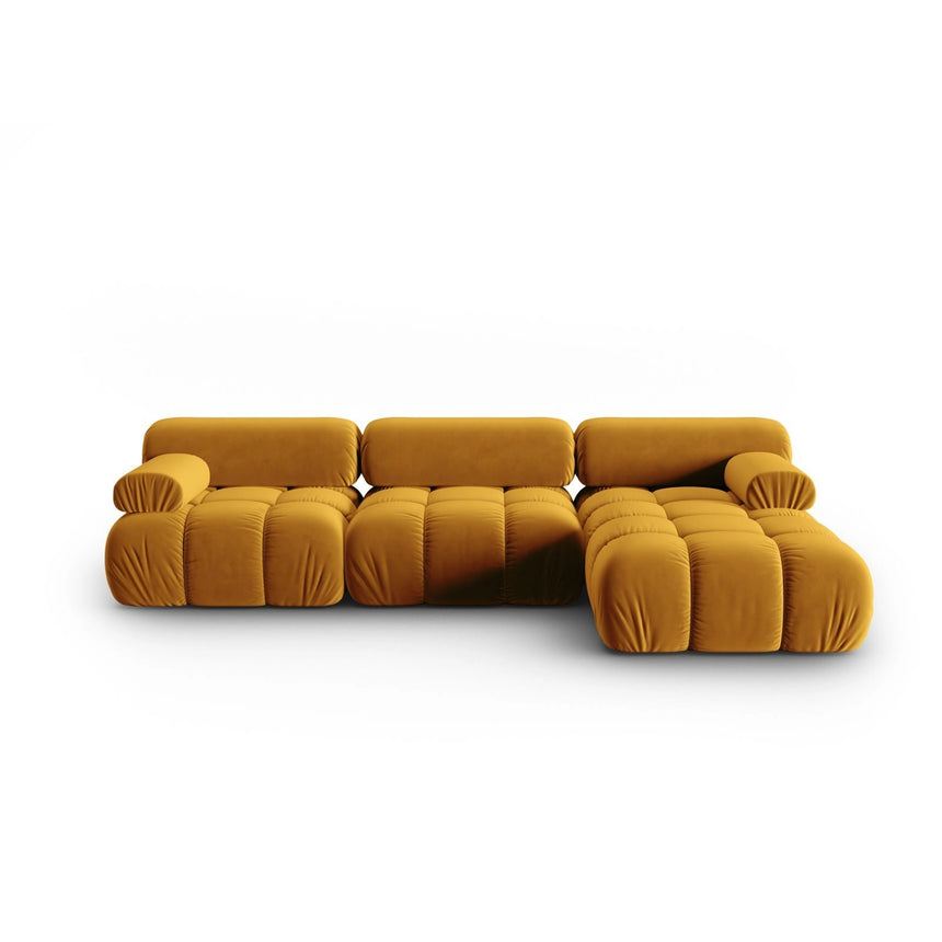Cortina Modulares 4-Sitzer Ecksofa, Rechte Seite, aus Samt in Gelb (Bluvel 68), 282x155 cm von Cosmopolitan Design – Bild 1