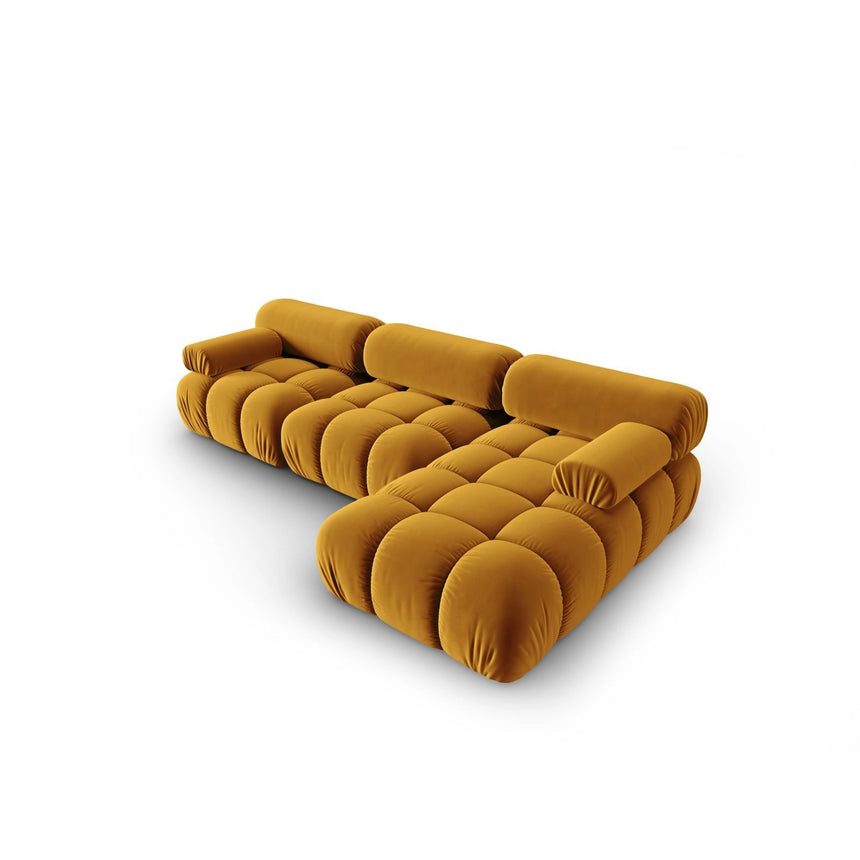 Cortina Modulares 4-Sitzer Ecksofa, Rechte Seite, aus Samt in Gelb (Bluvel 68), 282x155 cm von Cosmopolitan Design – Bild 4