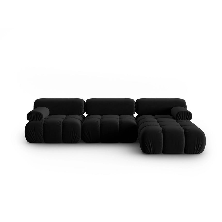 Cortina Modulares 4-Sitzer Ecksofa, Rechte Seite, aus Samt in Schwarz (Bluvel 19), 282x155 cm von Cosmopolitan Design – Bild 1