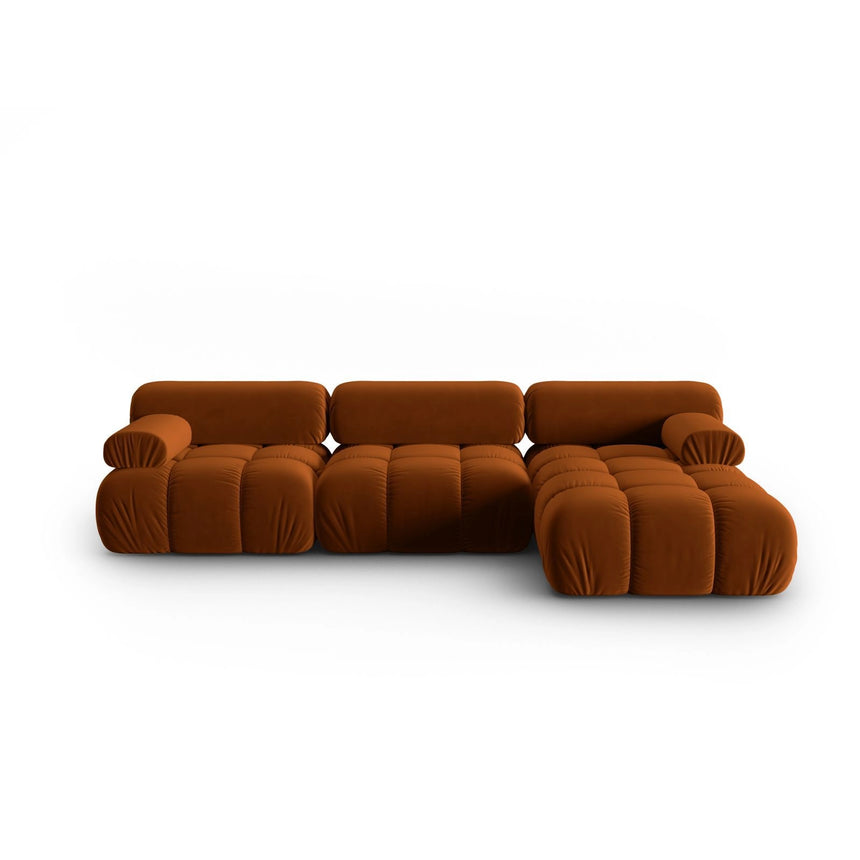 Cortina Modulares 4-Sitzer Ecksofa, Rechte Seite, aus Samt in Terrakotta (Bluvel 4215), 282x155 cm von Cosmopolitan Design – Bild 1