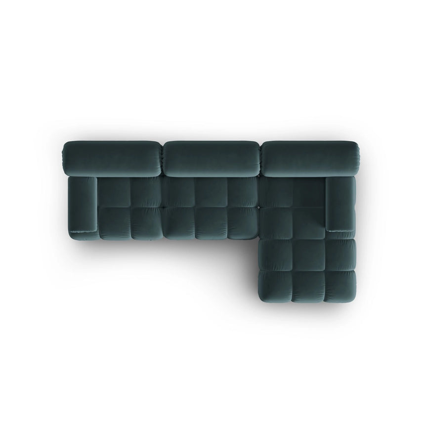 Cortina Modulares 4-Sitzer Ecksofa, Rechte Seite, aus Samt in Türkis (Bluvel 85), 282x155 cm von Cosmopolitan Design – Bild 6