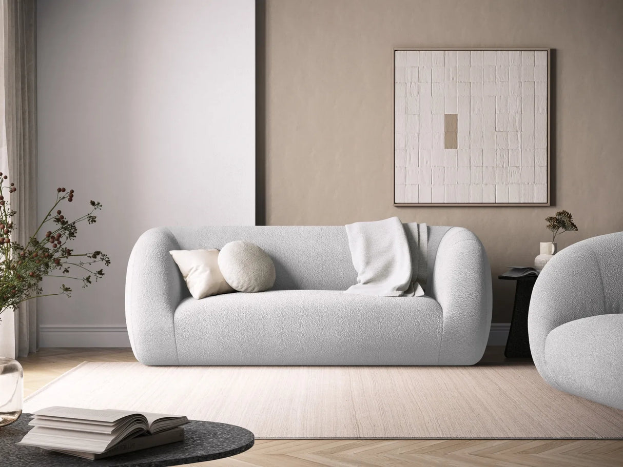 Essen 2-Sitzer Sofa aus Boucle in Hellgrau (Baloo 2085), 210x95x86 cm von Cosmopolitan Design – Bild 2