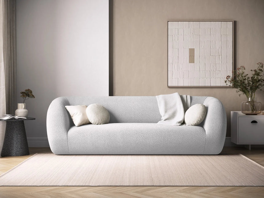 Essen 3-Sitzer Sofa aus Boucle in Hellgrau (Baloo 2085), 230x95x86 cm von Cosmopolitan Design – Bild 2