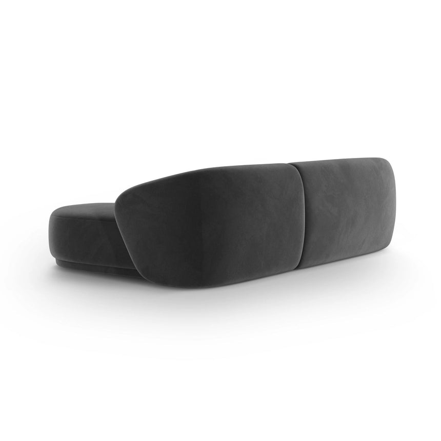 Gomera 4-Sitzer Ecksofa, Linke Seite, aus Samt in Dunkelgrau (Salvador 18), 260x155x74 cm von Cosmopolitan Design – Bild 5