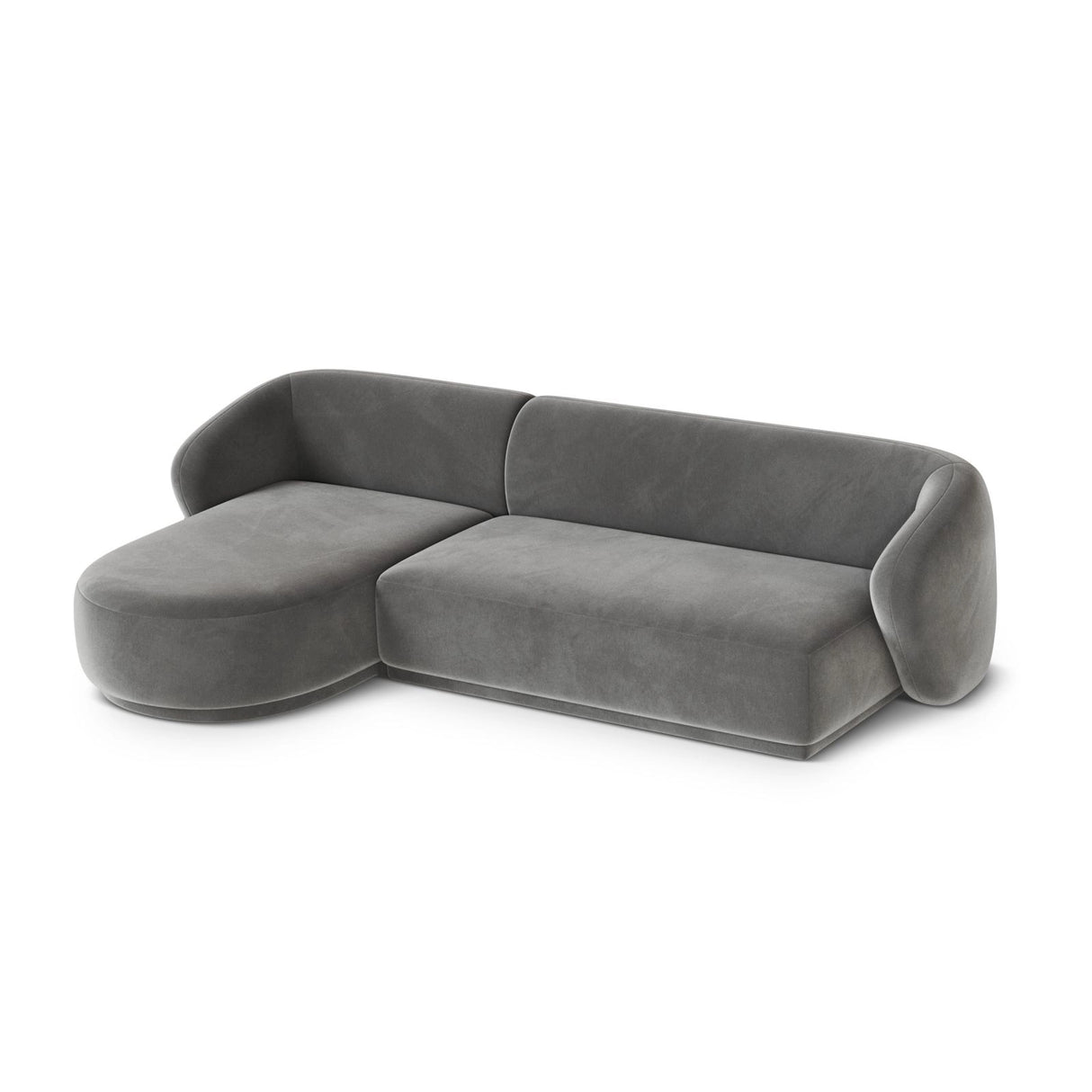 Gomera 4-Sitzer Ecksofa, Linke Seite, aus Samt in Grau (Salvador 17), 260x155x74 cm von Cosmopolitan Design – Bild 4