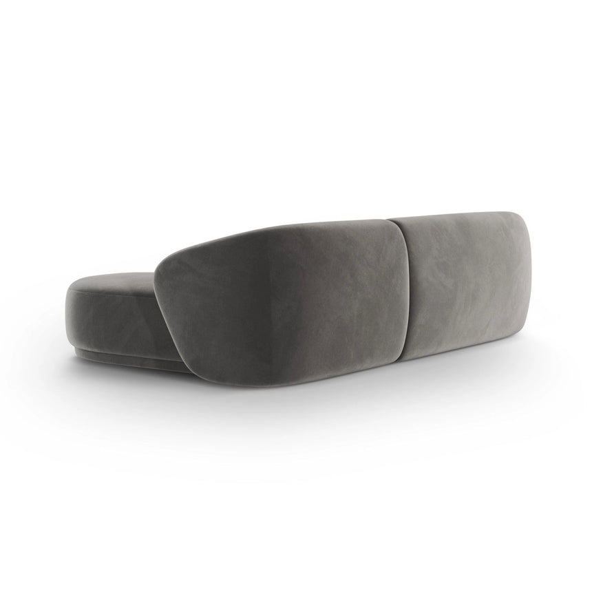 Gomera 4-Sitzer Ecksofa, Linke Seite, aus Samt in Grau (Salvador 17), 260x155x74 cm von Cosmopolitan Design – Bild 5