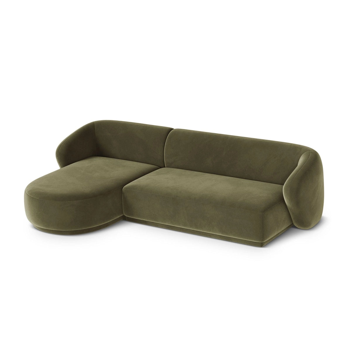Gomera 4-Sitzer Ecksofa, Linke Seite, aus Samt in Grün (Salvador 8), 260x155x74 cm von Cosmopolitan Design – Bild 4