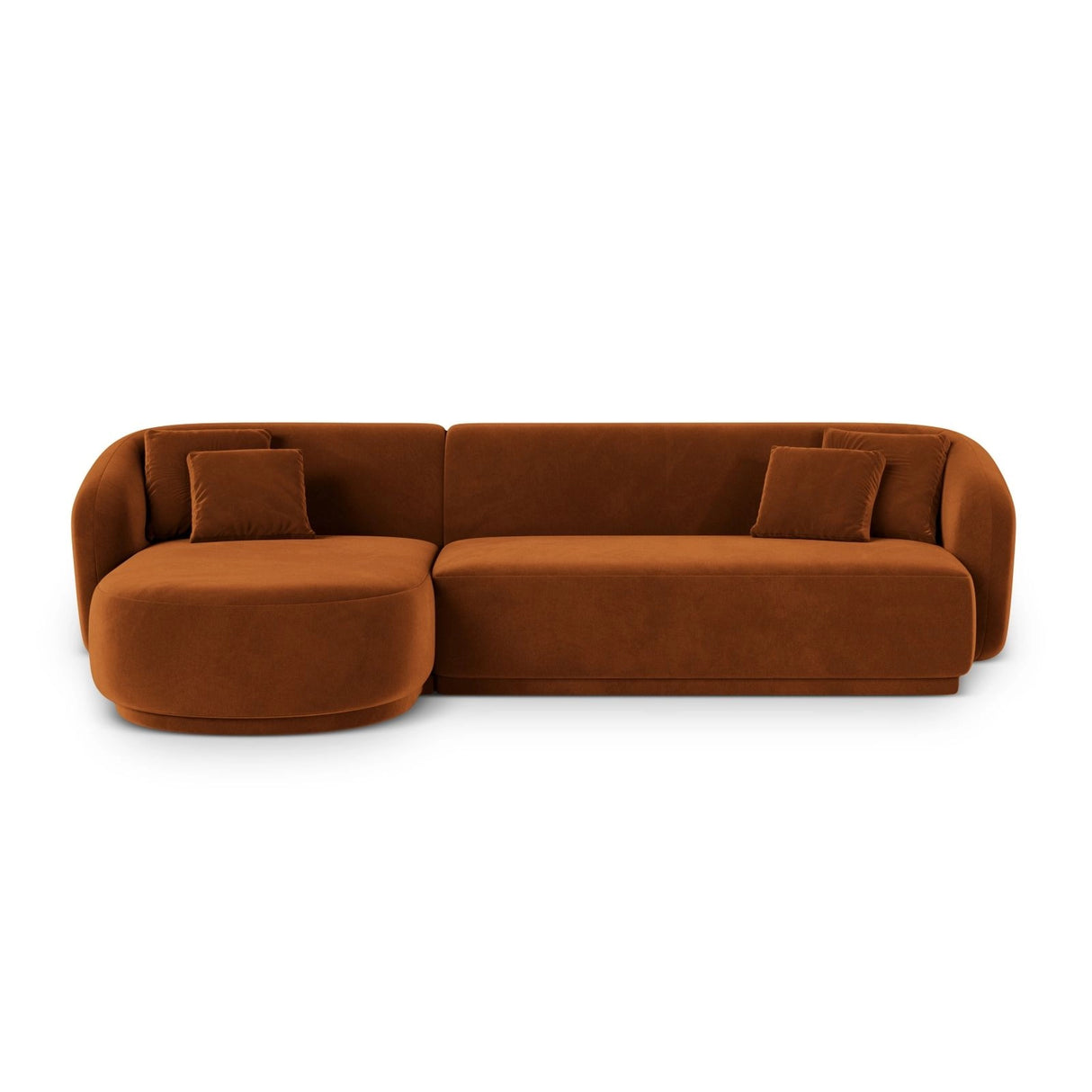 Gomera 4-Sitzer Ecksofa, Linke Seite, aus Samt in Terrakotta (Salvador 14), 260x155x74 cm von Cosmopolitan Design – Bild 1