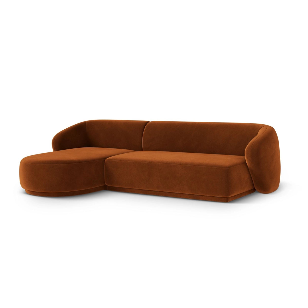 Gomera 4-Sitzer Ecksofa, Linke Seite, aus Samt in Terrakotta (Salvador 14), 260x155x74 cm von Cosmopolitan Design – Bild 3