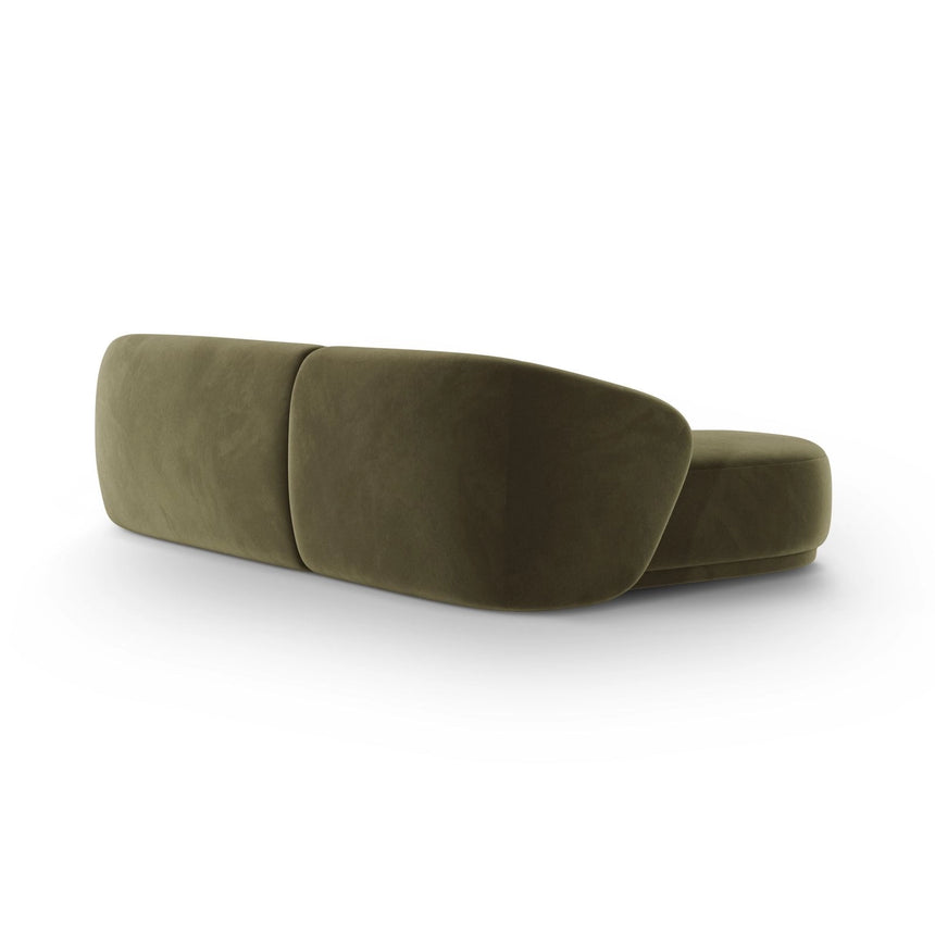 Gomera 4-Sitzer Ecksofa, Rechte Seite, aus Samt in Grün (Salvador 8), 260x155x74 cm von Cosmopolitan Design – Bild 5