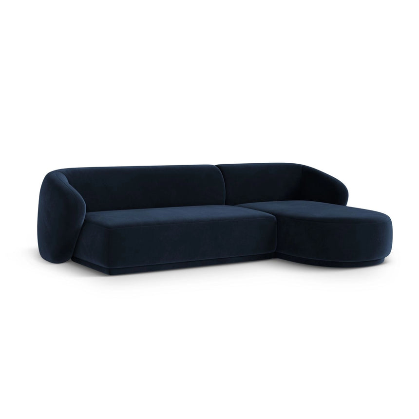Gomera 4-Sitzer Ecksofa, Rechte Seite, aus Samt in Königsblau (Salvador 5), 260x155x74 cm von Cosmopolitan Design – Bild 3