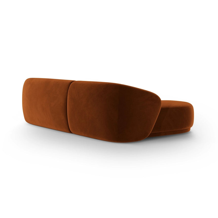 Gomera 4-Sitzer Ecksofa, Rechte Seite, aus Samt in Terrakotta (Salvador 14), 260x155x74 cm von Cosmopolitan Design – Bild 5