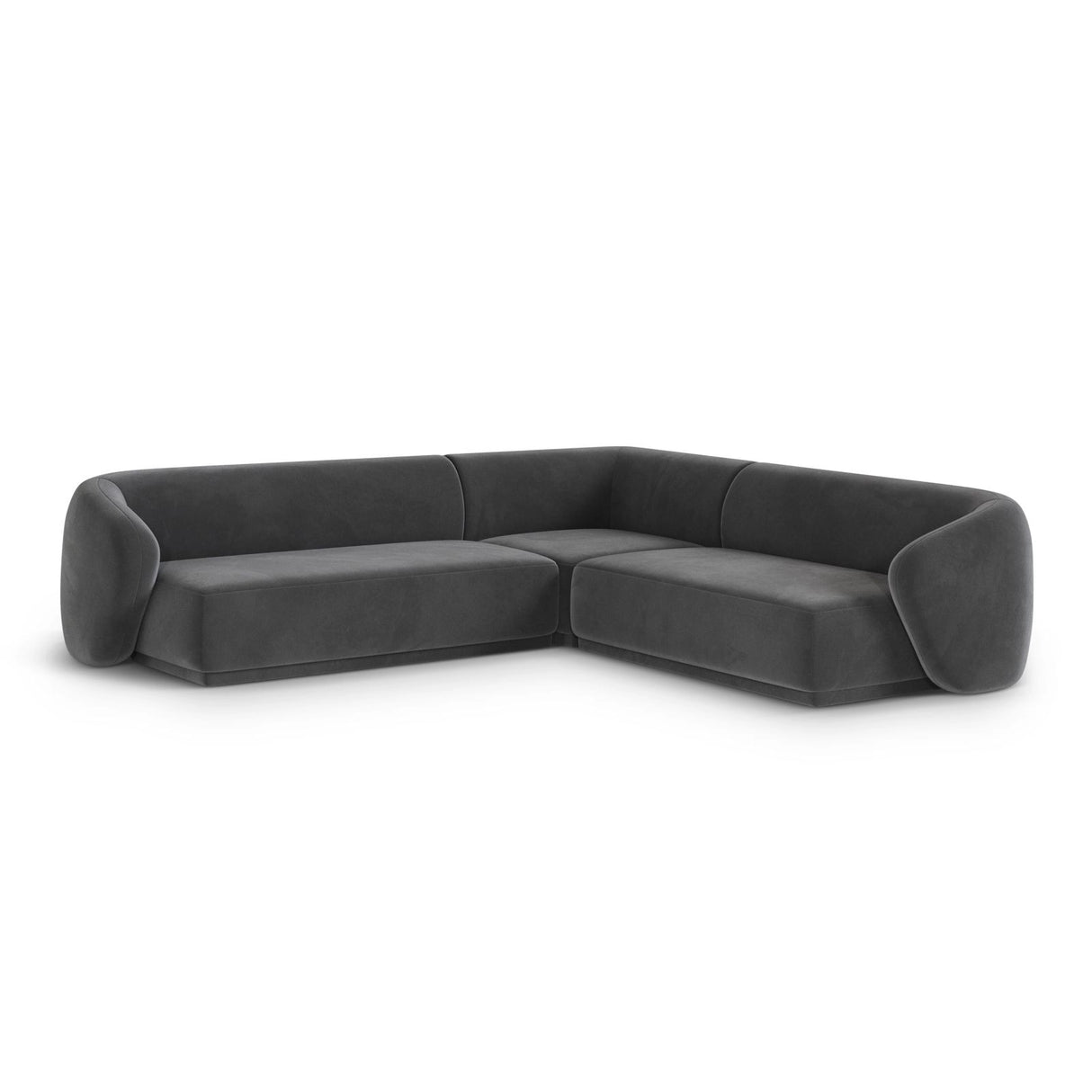 Gomera 5-Sitzer Ecksofa, symmetrisch, aus Samt in Dunkelgrau (Salvador 18), 256x256x74 cm von Cosmopolitan Design – Bild 3