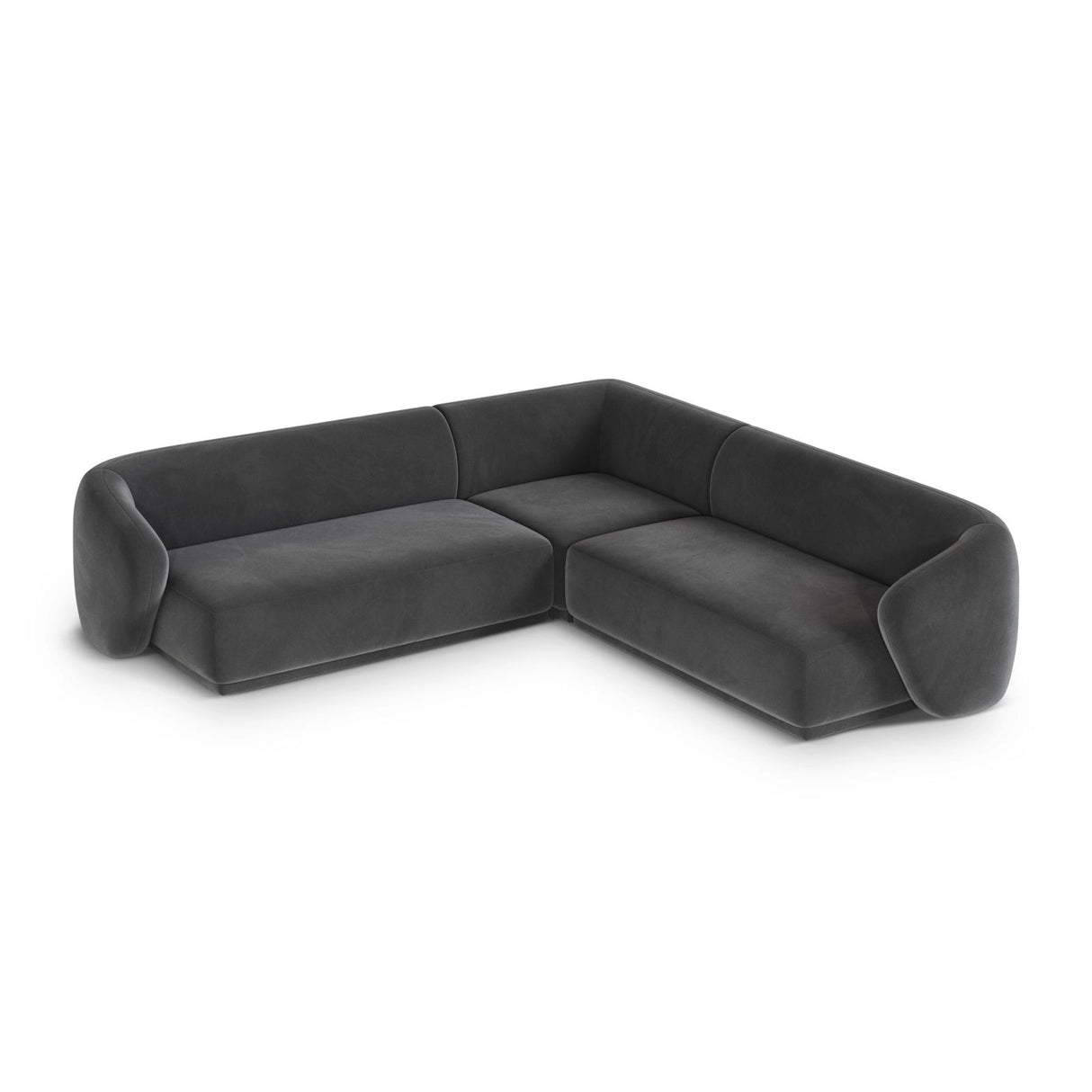 Gomera 5-Sitzer Ecksofa, symmetrisch, aus Samt in Dunkelgrau (Salvador 18), 256x256x74 cm von Cosmopolitan Design – Bild 4