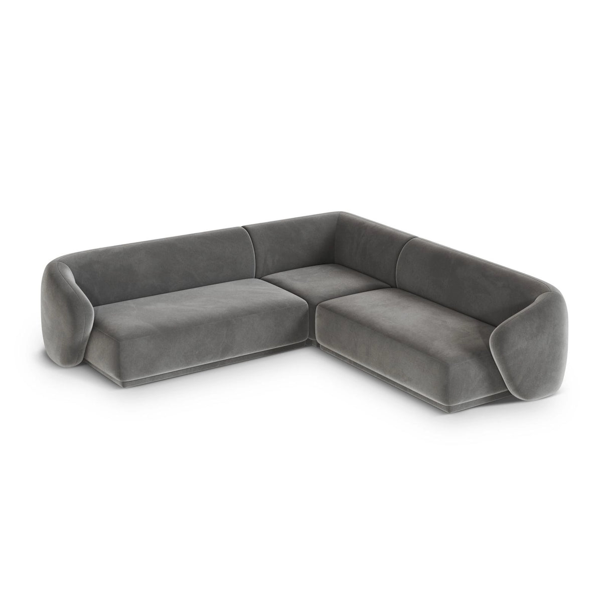 Gomera 5-Sitzer Ecksofa, symmetrisch, aus Samt in Grau (Salvador 17), 256x256x74 cm von Cosmopolitan Design – Bild 4