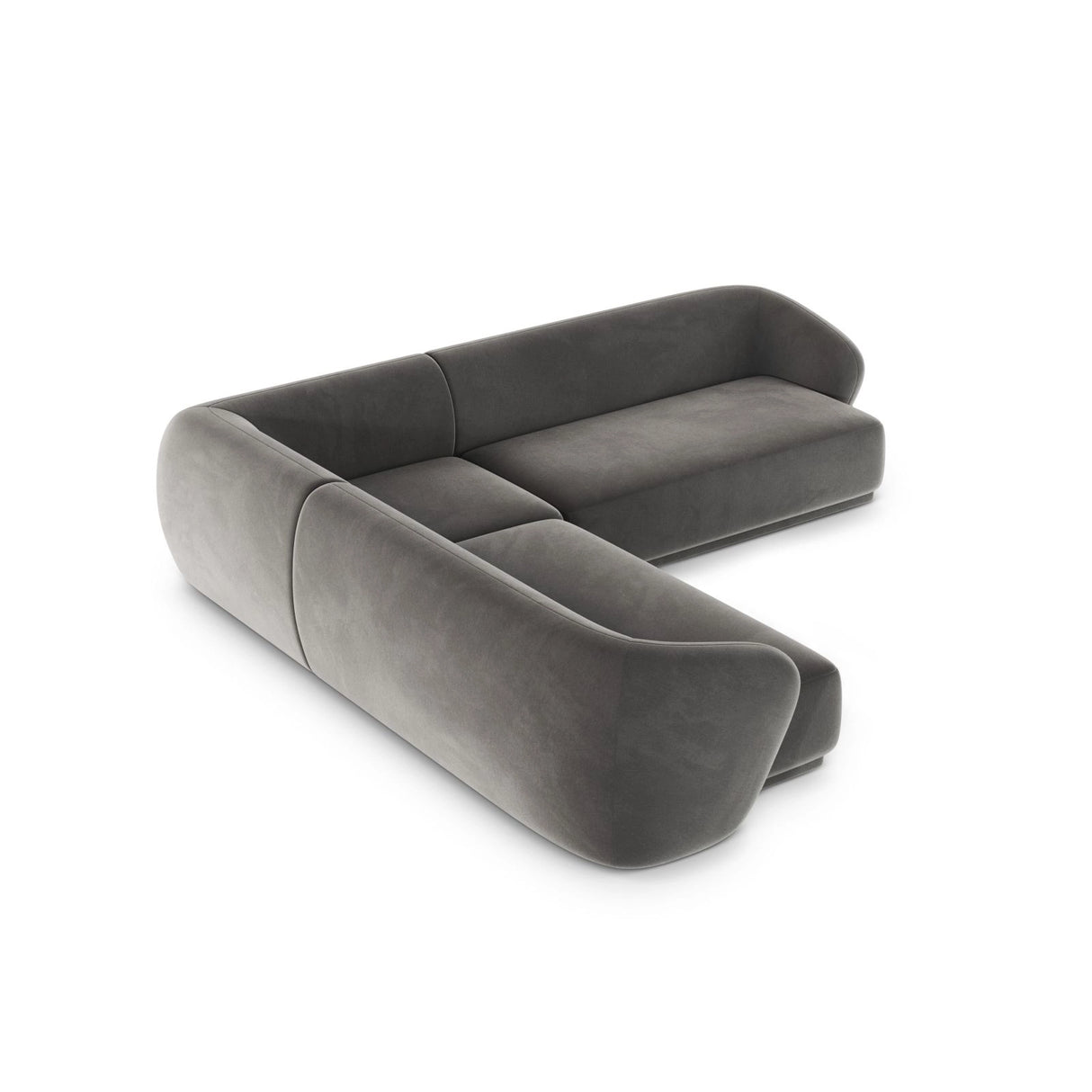 Gomera 5-Sitzer Ecksofa, symmetrisch, aus Samt in Grau (Salvador 17), 256x256x74 cm von Cosmopolitan Design – Bild 5