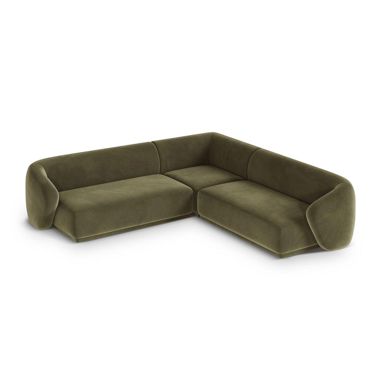 Gomera 5-Sitzer Ecksofa, symmetrisch, aus Samt in Grün (Salvador 8), 256x256x74 cm von Cosmopolitan Design – Bild 4