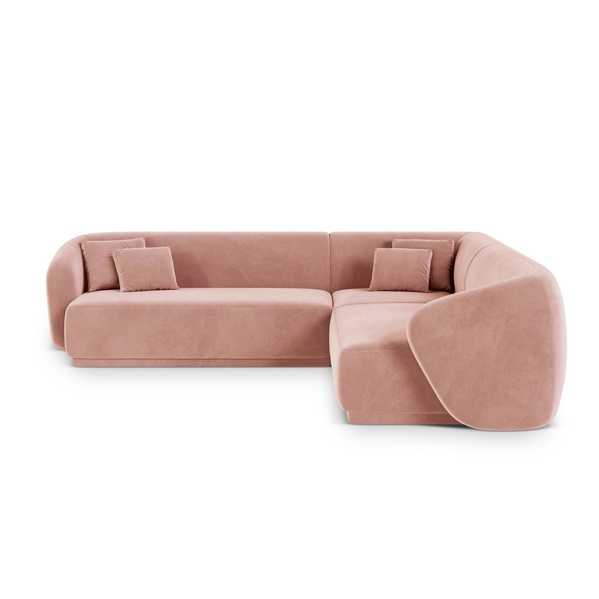 Gomera 5-Sitzer Ecksofa, symmetrisch, aus Samt in Rosa (Salvador 11), 256x256x74 cm von Cosmopolitan Design – Bild 1