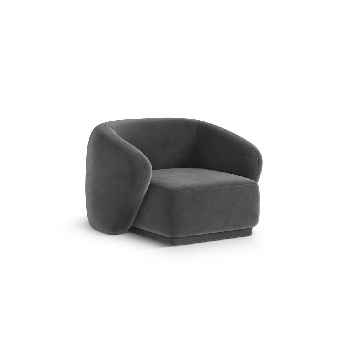 Gomera Sessel aus Samt in Dunkelgrau (Salvador 18), 93x90x74 cm von Cosmopolitan Design – Bild 3