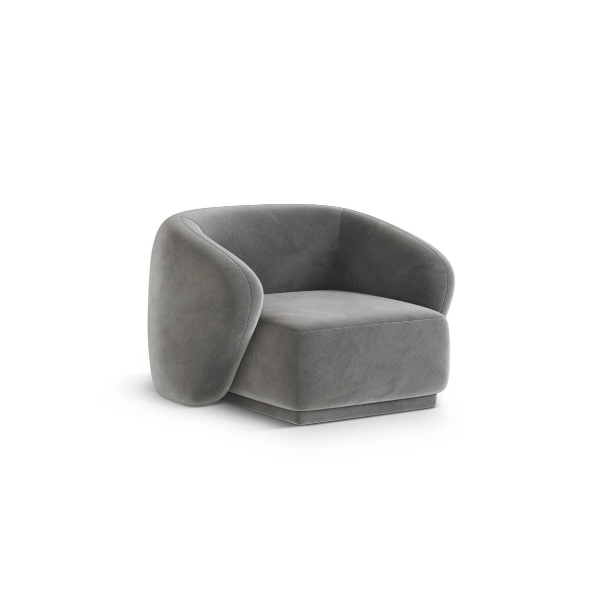 Gomera Sessel aus Samt in Grau (Salvador 17), 93x90x74 cm von Cosmopolitan Design – Bild 3