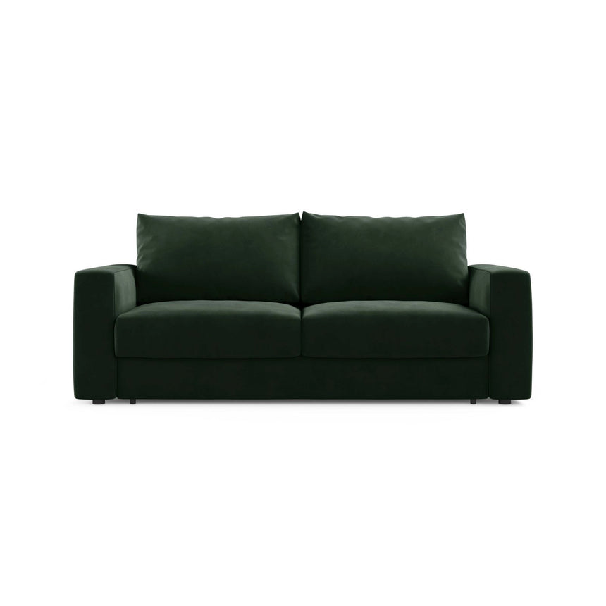 Grena 3-Sitzer Sofa mit Schlaffunktion, ausklappbar, aus Samt in Flaschengrün (Salvador 7), 205x100 cm von Cosmopolitan Design – Bild 1