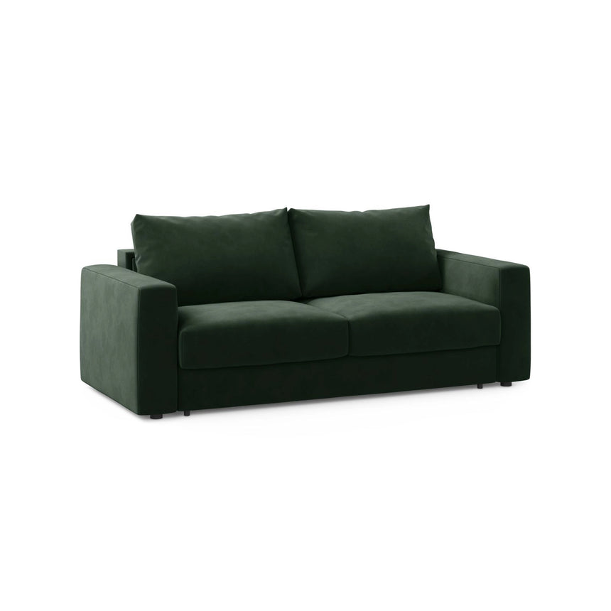 Grena 3-Sitzer Sofa mit Schlaffunktion, ausklappbar, aus Samt in Flaschengrün (Salvador 7), 205x100 cm von Cosmopolitan Design – Bild 3