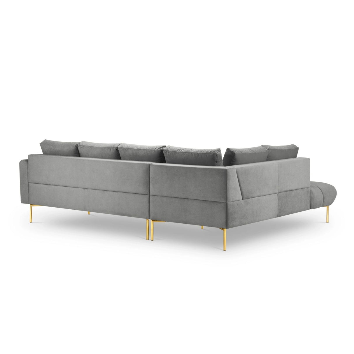 Hastings 5-Sitzer Ecksofa, Linke Seite, aus Samt in Grau (Fancy 90), 301x216x75 cm von Cosmopolitan Design – Bild 5
