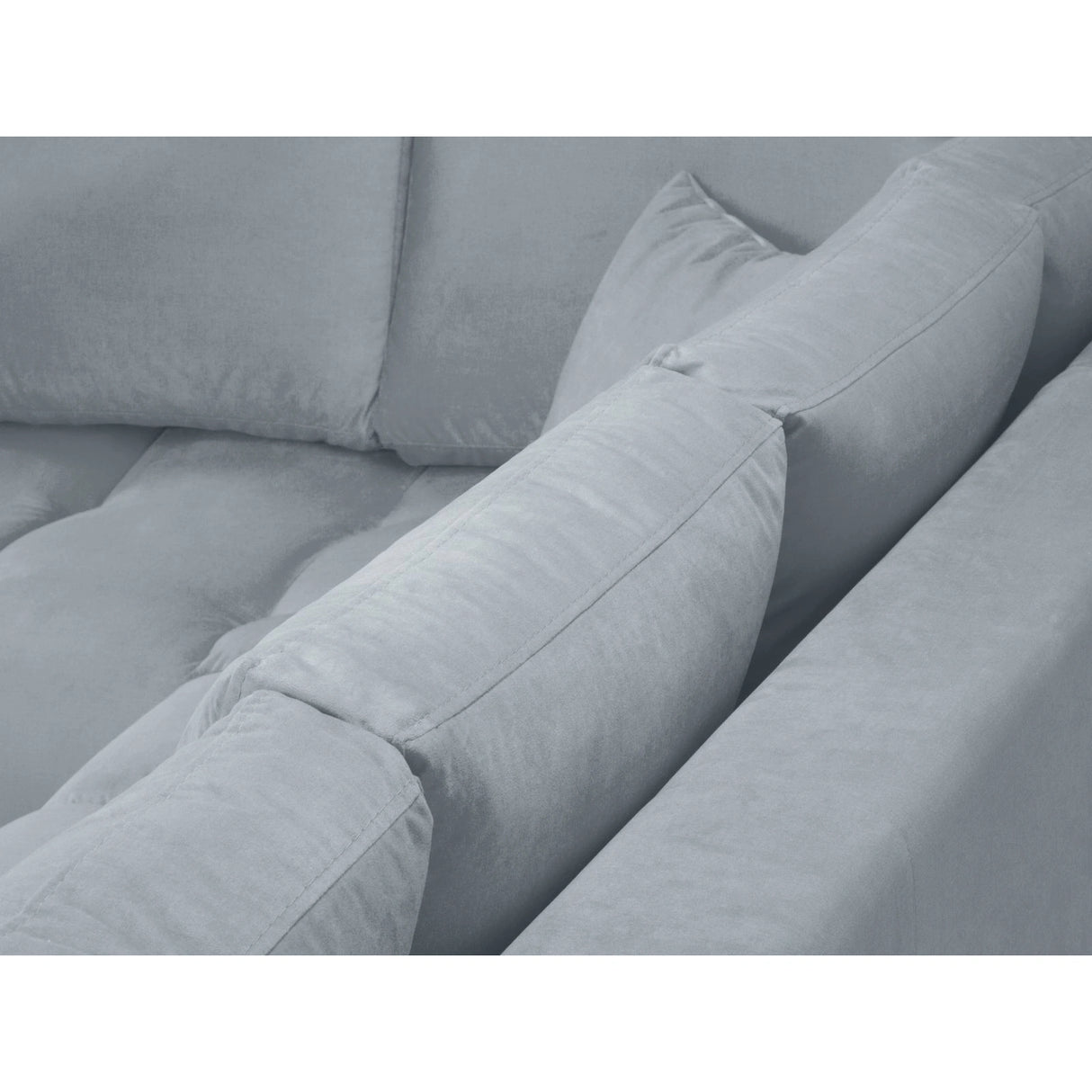 Hastings 5-Sitzer Ecksofa, Linke Seite, aus Samt in Hellblau (Fancy 85), 301x216x75 cm von Cosmopolitan Design – Bild 7