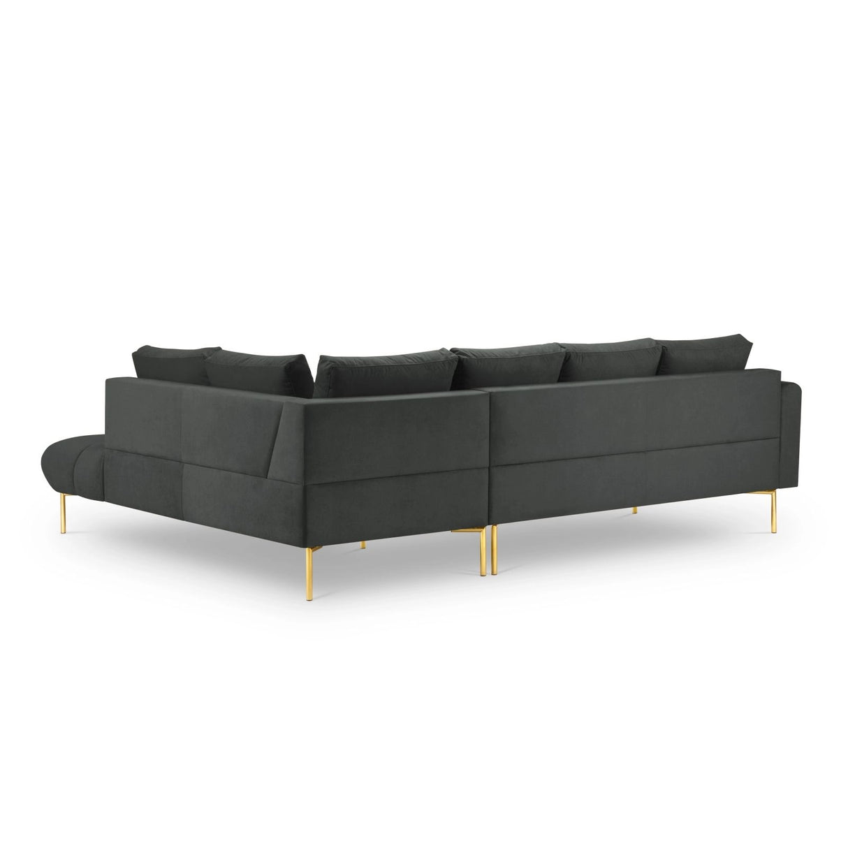 Hastings 5-Sitzer Ecksofa, Rechte Seite, aus Samt in Dunkelgrau (Fancy 99), 301x216x75 cm von Cosmopolitan Design – Bild 5