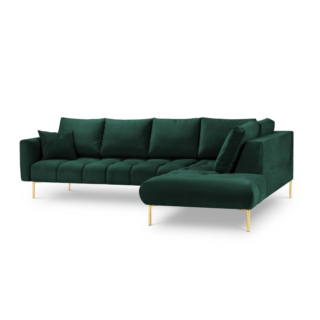 Hastings 5-Sitzer Ecksofa, Rechte Seite, aus Samt in Flaschengrün (Fancy 39), 301x216x75 cm von Cosmopolitan Design – Bild 4