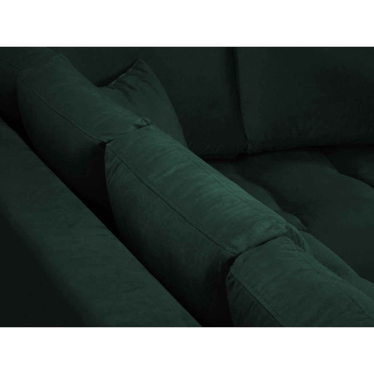 Hastings 5-Sitzer Ecksofa, Rechte Seite, aus Samt in Flaschengrün (Fancy 39), 301x216x75 cm von Cosmopolitan Design – Bild 7