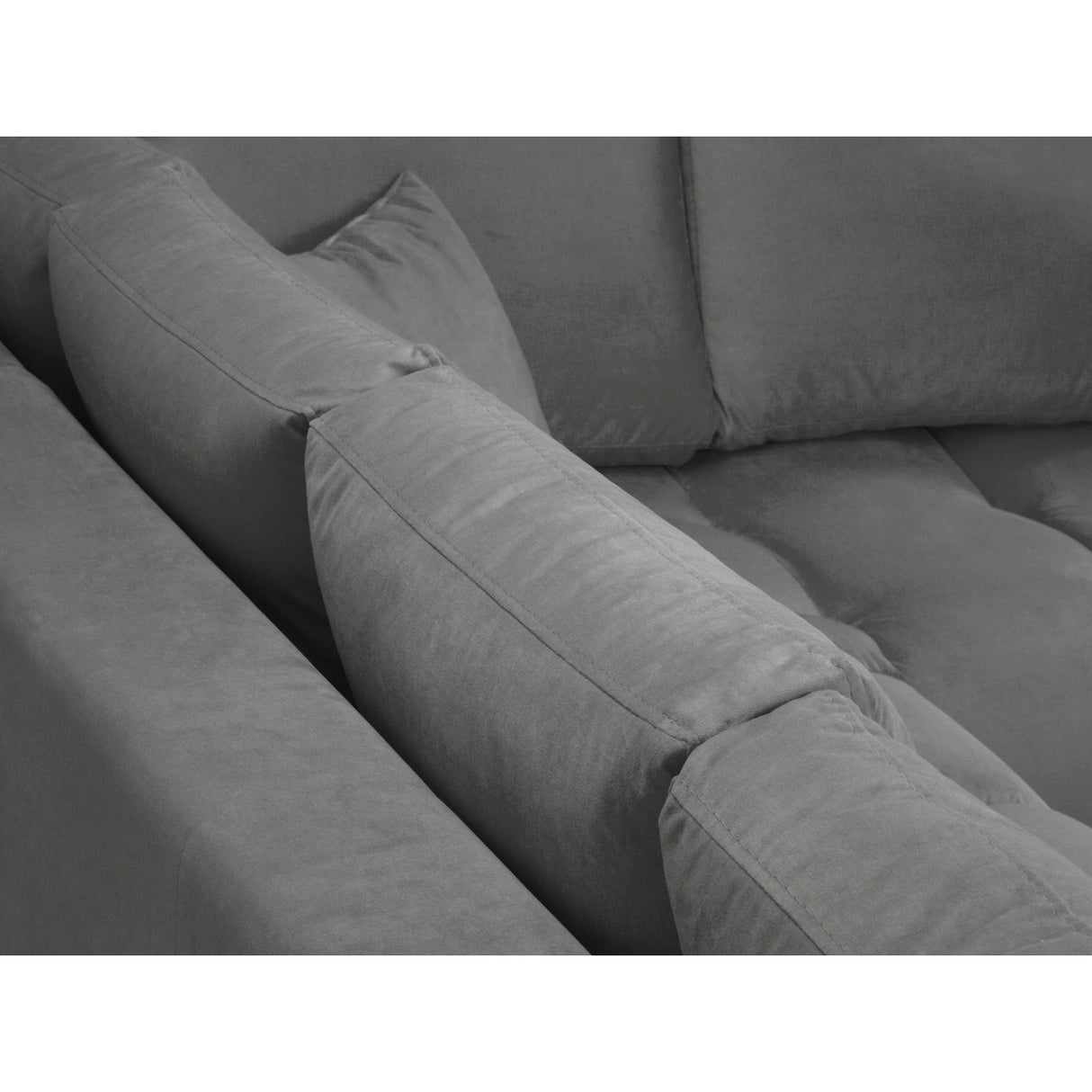 Hastings 5-Sitzer Ecksofa, Rechte Seite, aus Samt in Grau (Fancy 90), 301x216x75 cm von Cosmopolitan Design – Bild 7