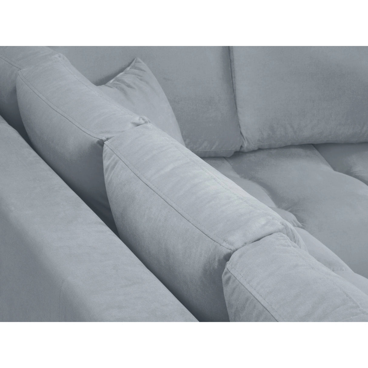 Hastings 5-Sitzer Ecksofa, Rechte Seite, aus Samt in Hellblau (Fancy 85), 301x216x75 cm von Cosmopolitan Design – Bild 7