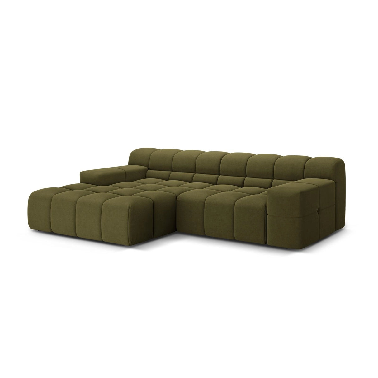 Hawaii 2-Sitzer Ecksofa, Linke Seite, aus Strukturierter Stoff in Grün (Moly 38), 240x160 cm von Cosmopolitan Design – Bild 4