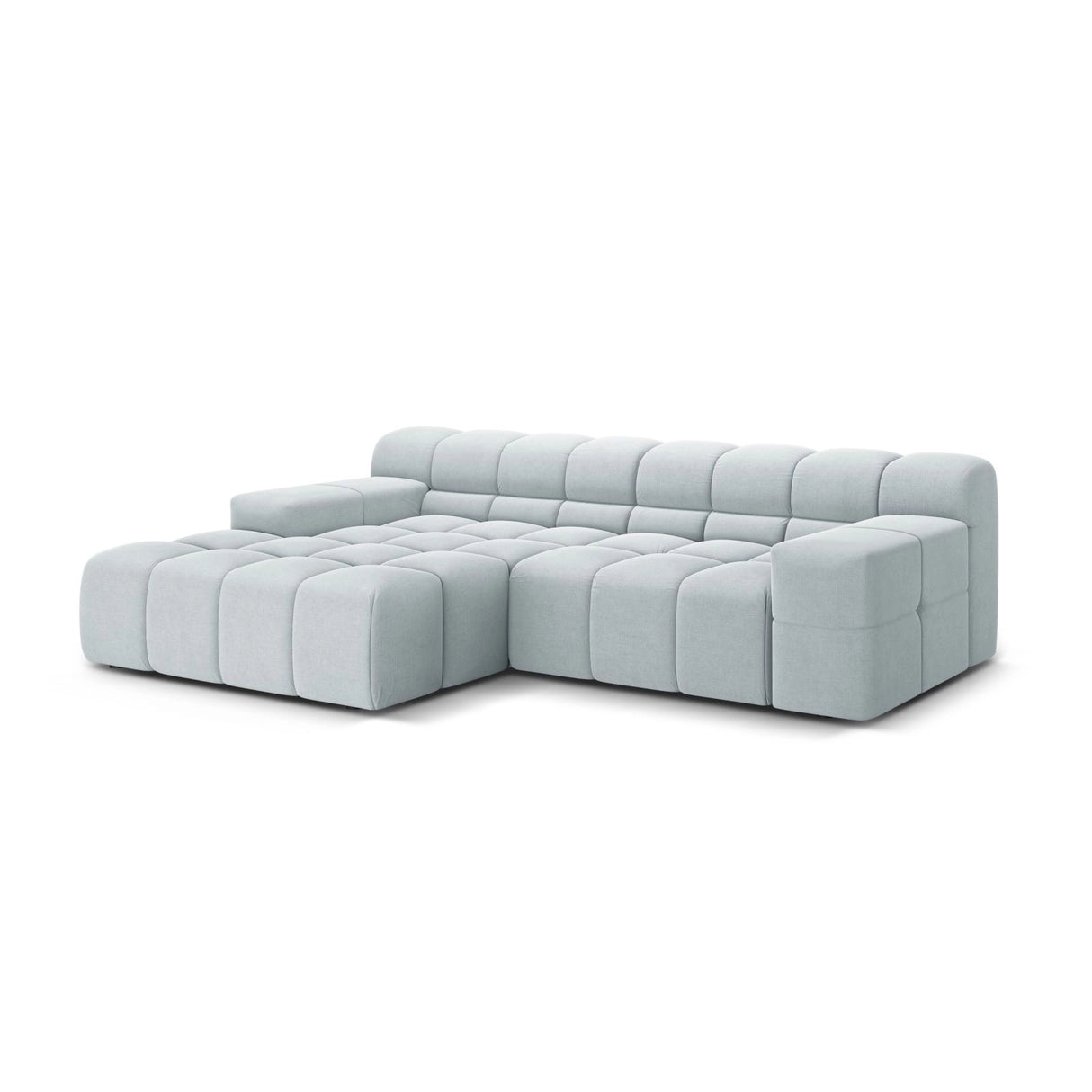 Hawaii 2-Sitzer Ecksofa, Linke Seite, aus Strukturierter Stoff in Hellgrau (Moly 70), 240x160 cm von Cosmopolitan Design – Bild 4
