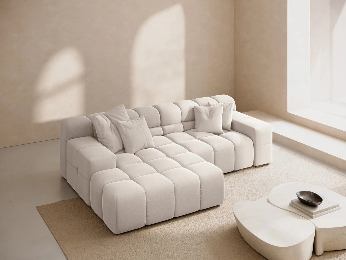 Hawaii 2-Sitzer Ecksofa, Linke Seite, aus Strukturierter Stoff in Leichtes Beige (Moly 02), 240x160 cm von Cosmopolitan Design – Bild 2