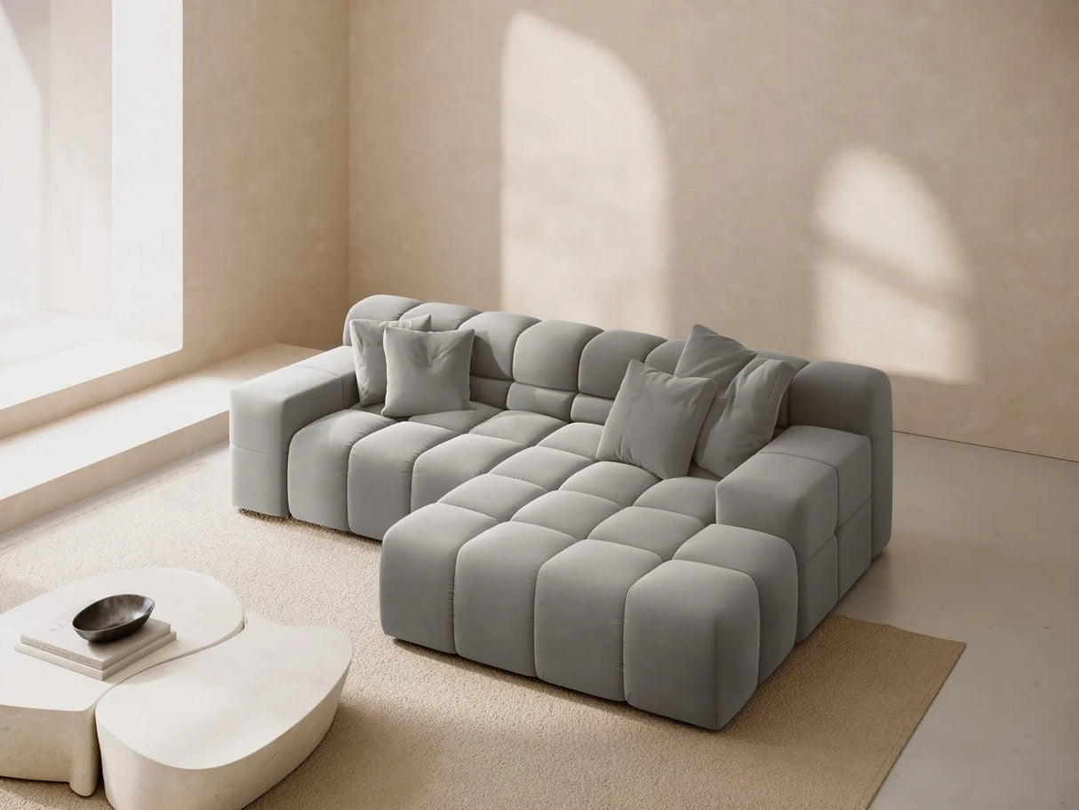 Hawaii 2-Sitzer Ecksofa, Rechte Seite, aus Samt in Silber (Magic Velvet 2218), 240x160 cm von Cosmopolitan Design – Bild 2