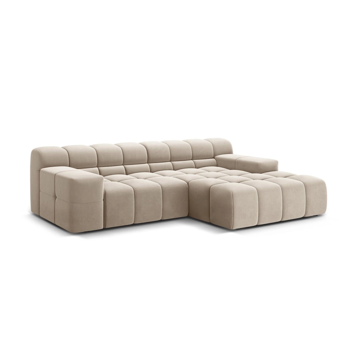 Hawaii 2-Sitzer Ecksofa, Rechte Seite, aus Samt oder Strukturstoff, 240x160 cm von Cosmopolitan Design – Bild 4