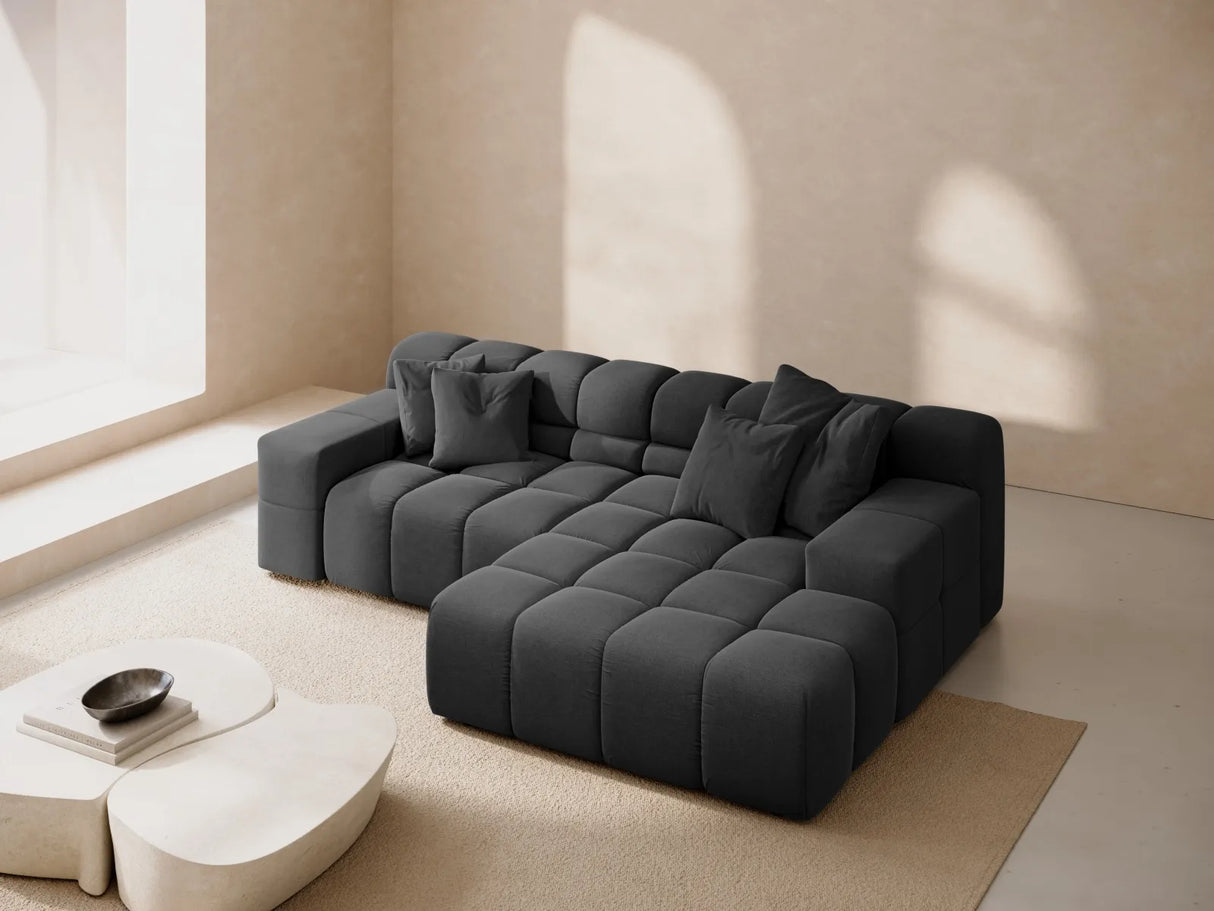 Hawaii 2-Sitzer Ecksofa, Rechte Seite, aus Strukturierter Stoff in Anthrazit (Moly 97), 240x160 cm von Cosmopolitan Design – Bild 2