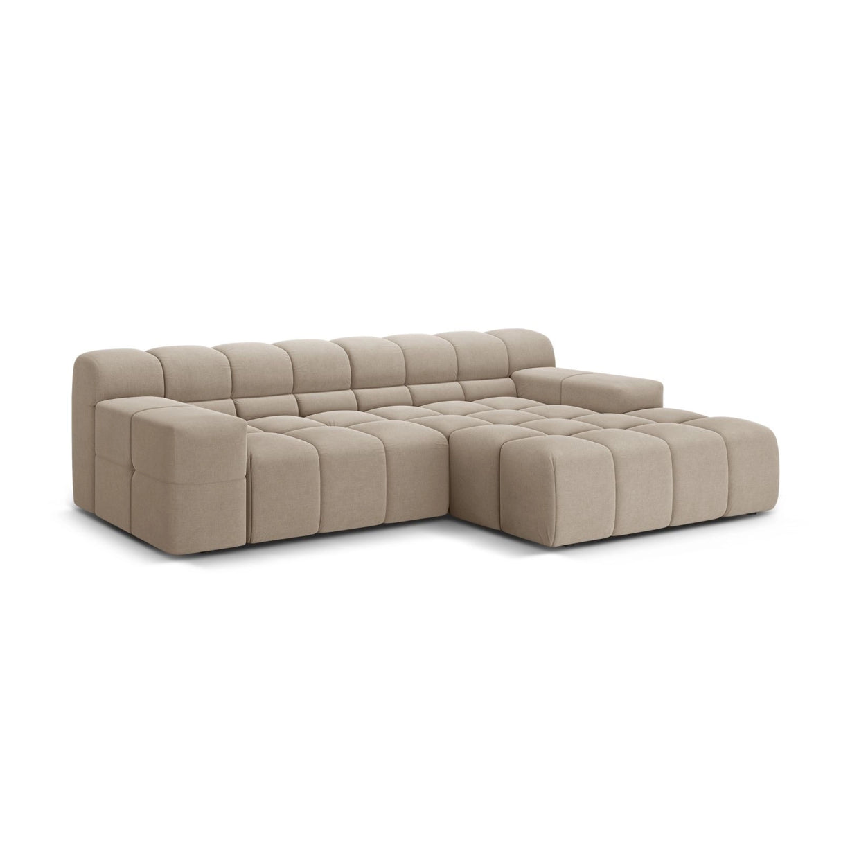 Hawaii 2-Sitzer Ecksofa, Rechte Seite, aus Strukturierter Stoff in Cappuccino (Moly 11), 240x160 cm von Cosmopolitan Design – Bild 4